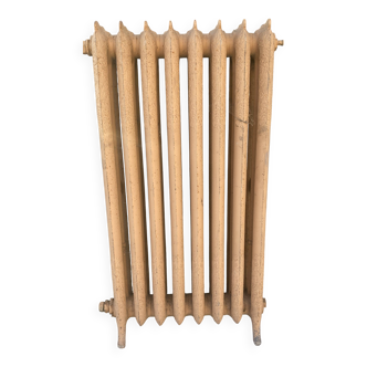 Antique radiator on feet with eight flowered blades in cast iron, 20th century
