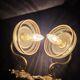 Brass wall sconces and Czechoslovak Art Deco globes