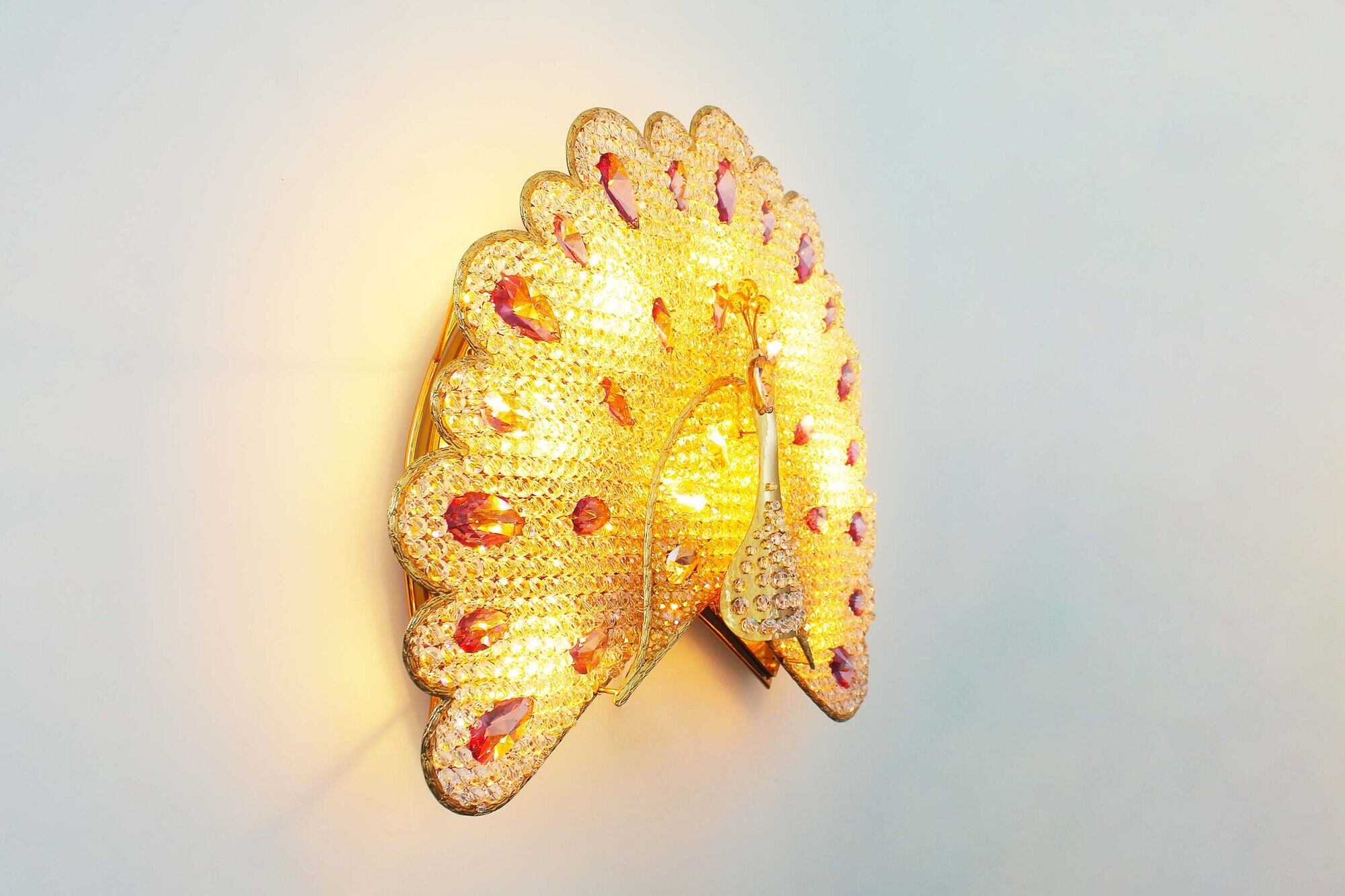 Peacock' wall lamp by Palwa, Germany 1960's