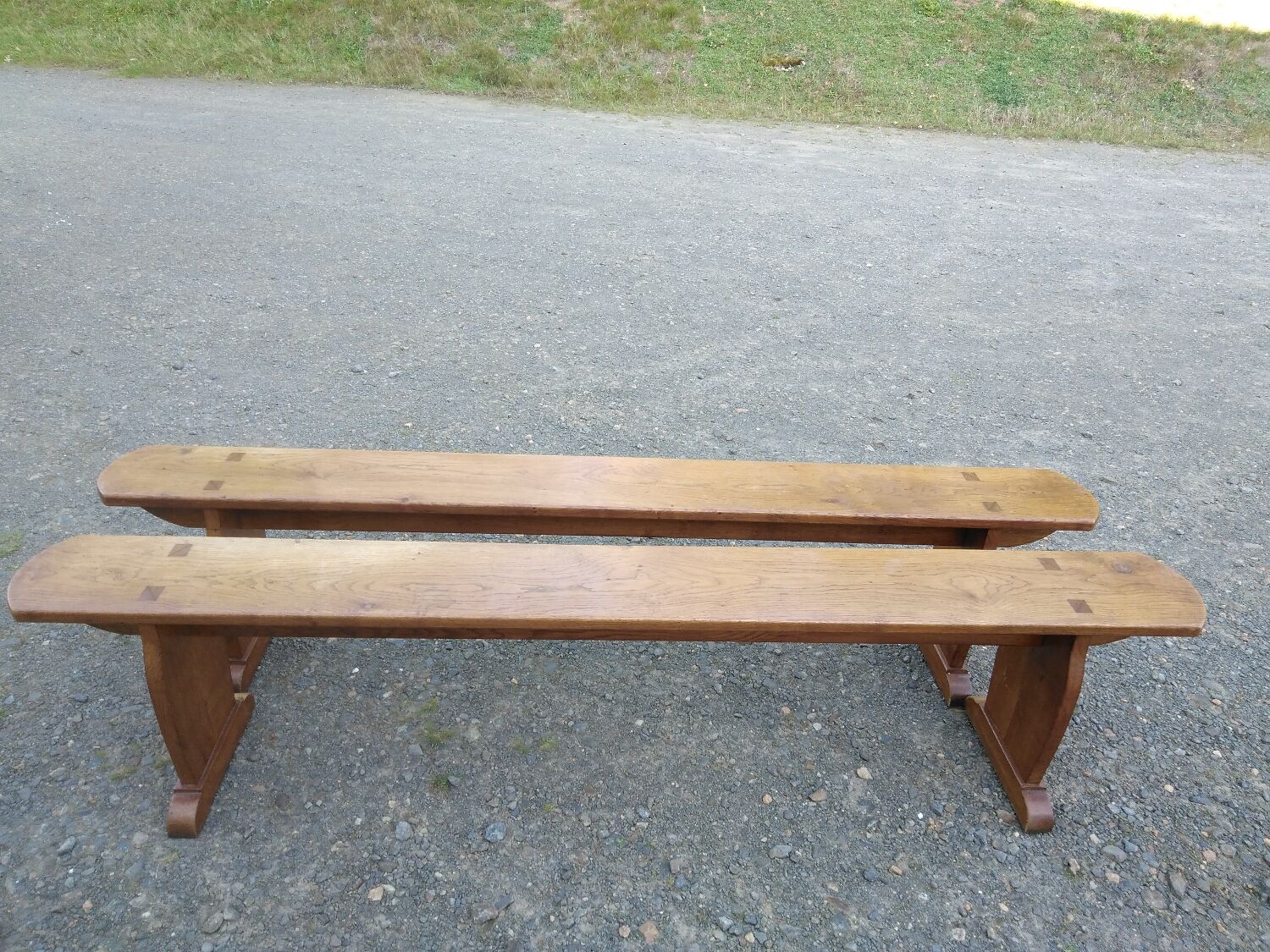 Pair of oak benches