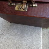 Leather and brass nineteenth monogrammed MCS suitcase