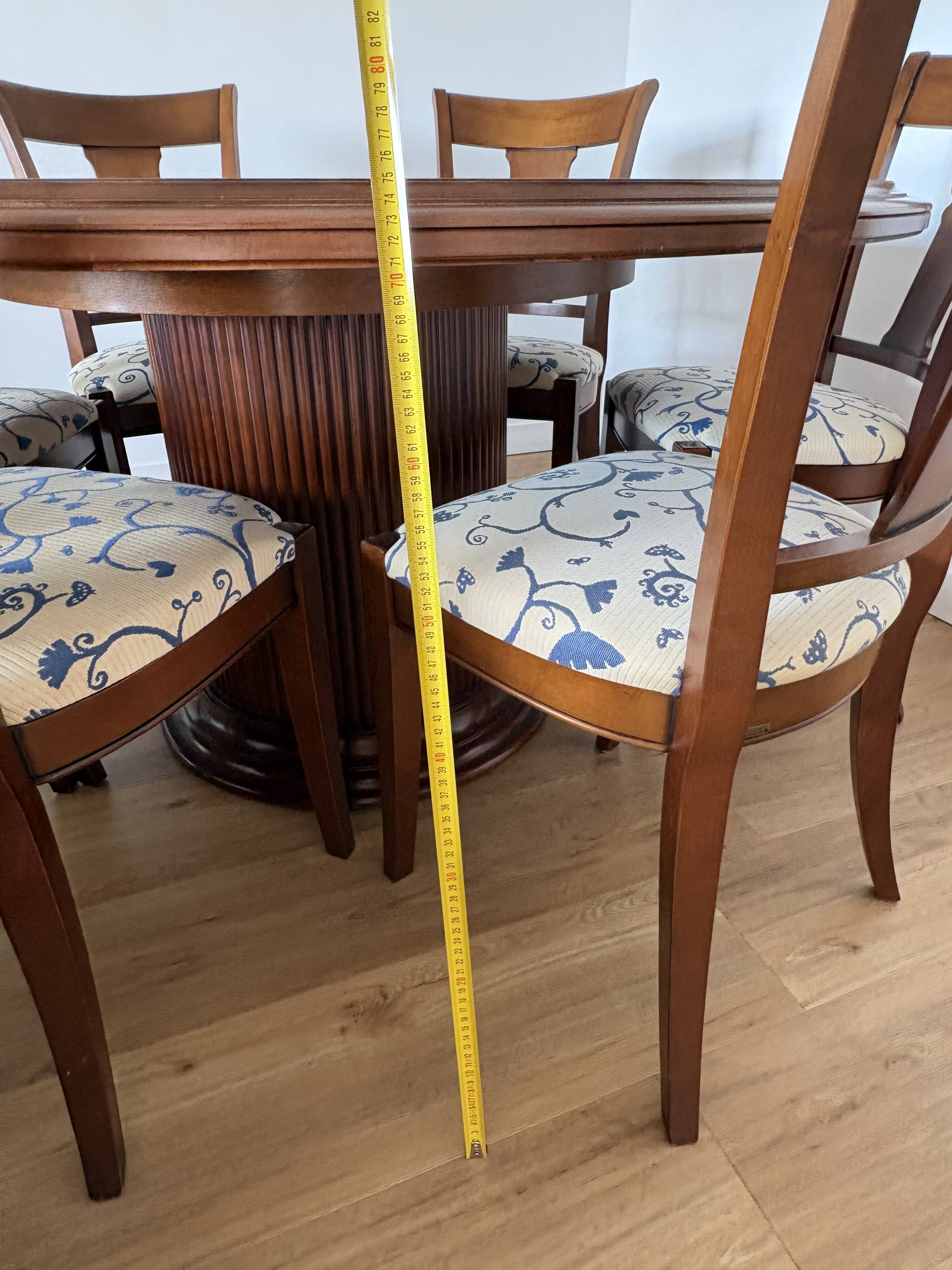 Vintage 1970s Grange dining table Round extendable 1.4-1.9m - with 6 chairs