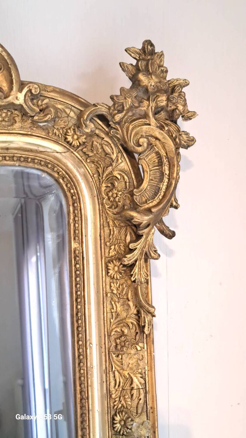 Antique Louis XV rocaille mirror 153x91 cm