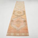Vintage Runner Rug, 3x13 Long Faded Rug, Runner Rug, 84x398Cm