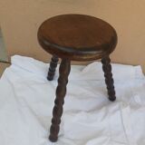 Dark wood tripod stool