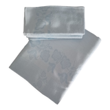 Sky blue damask tablecloth and its 12 towels