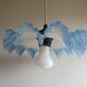 Suspension lampshade opaline blue edge
