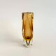 Faceted Murano Sommerso amber vase