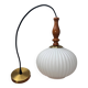 Vintage Scandinavian pendant light in white pleated opaline
