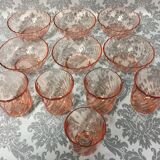 Lot service art table luminarc arcoroc model rosaline vintage 1950/1960