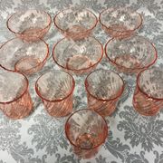Lot service art table luminarc arcoroc model rosaline vintage 1950/1960