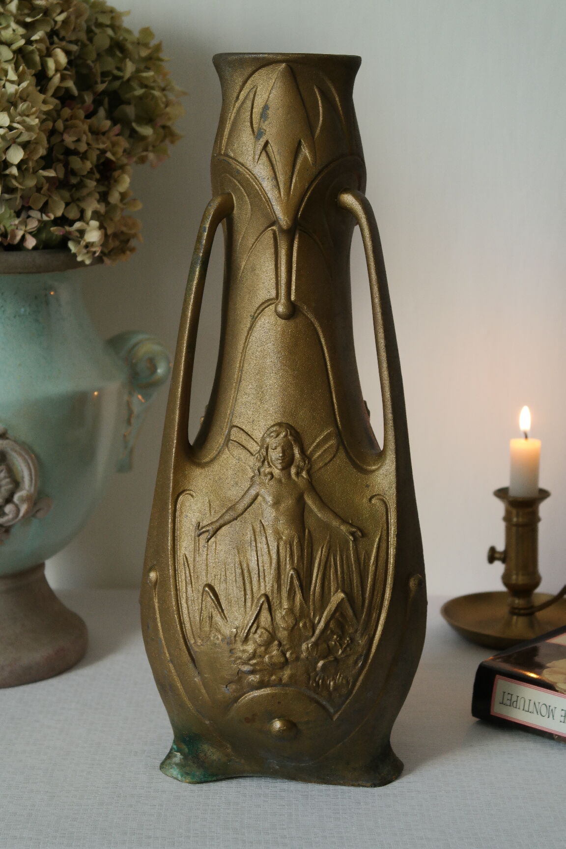 Art Nouveau vase "Nymphes" signed by Jean Garnier