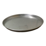 Large round matt steel tray