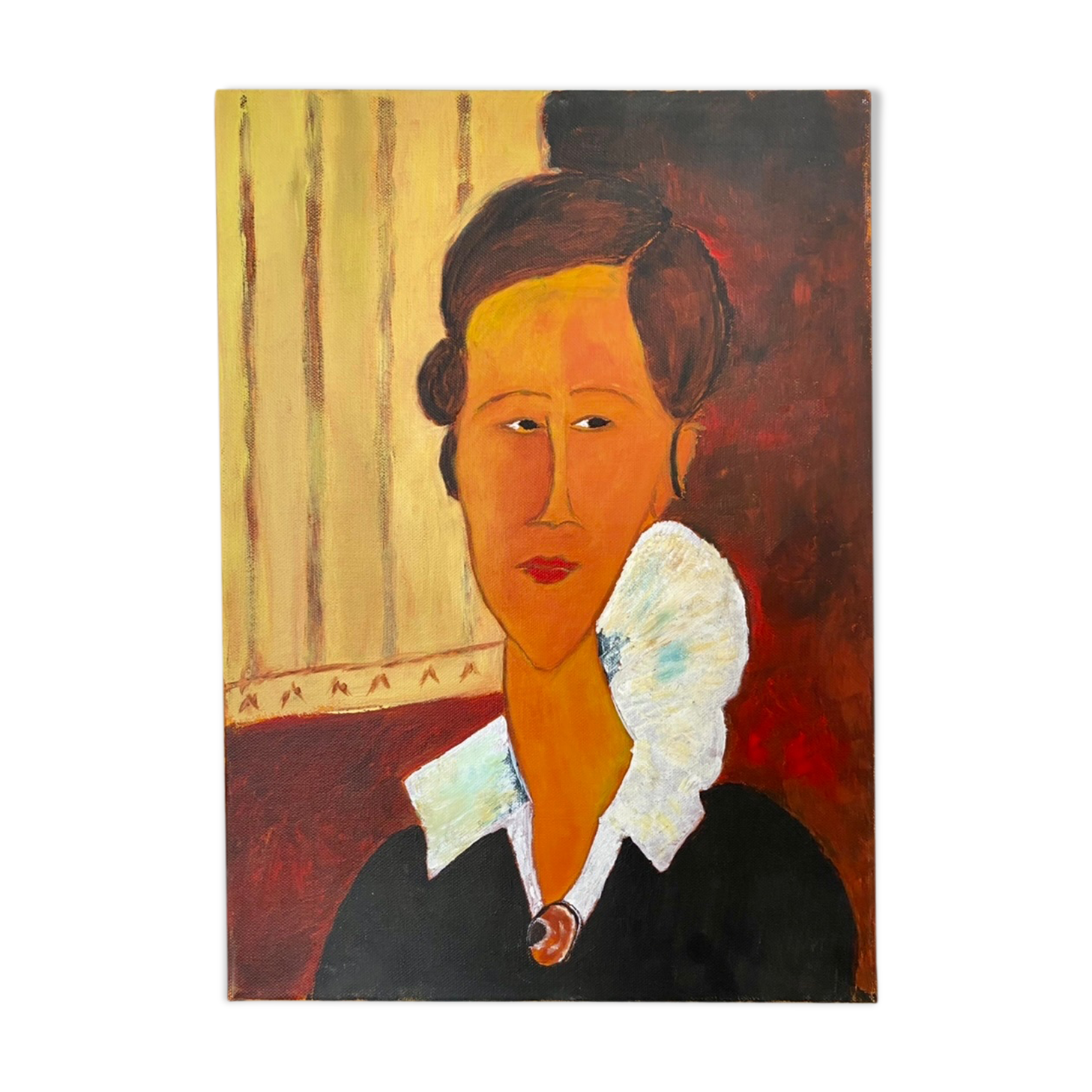 Huile sur toile portrait femme