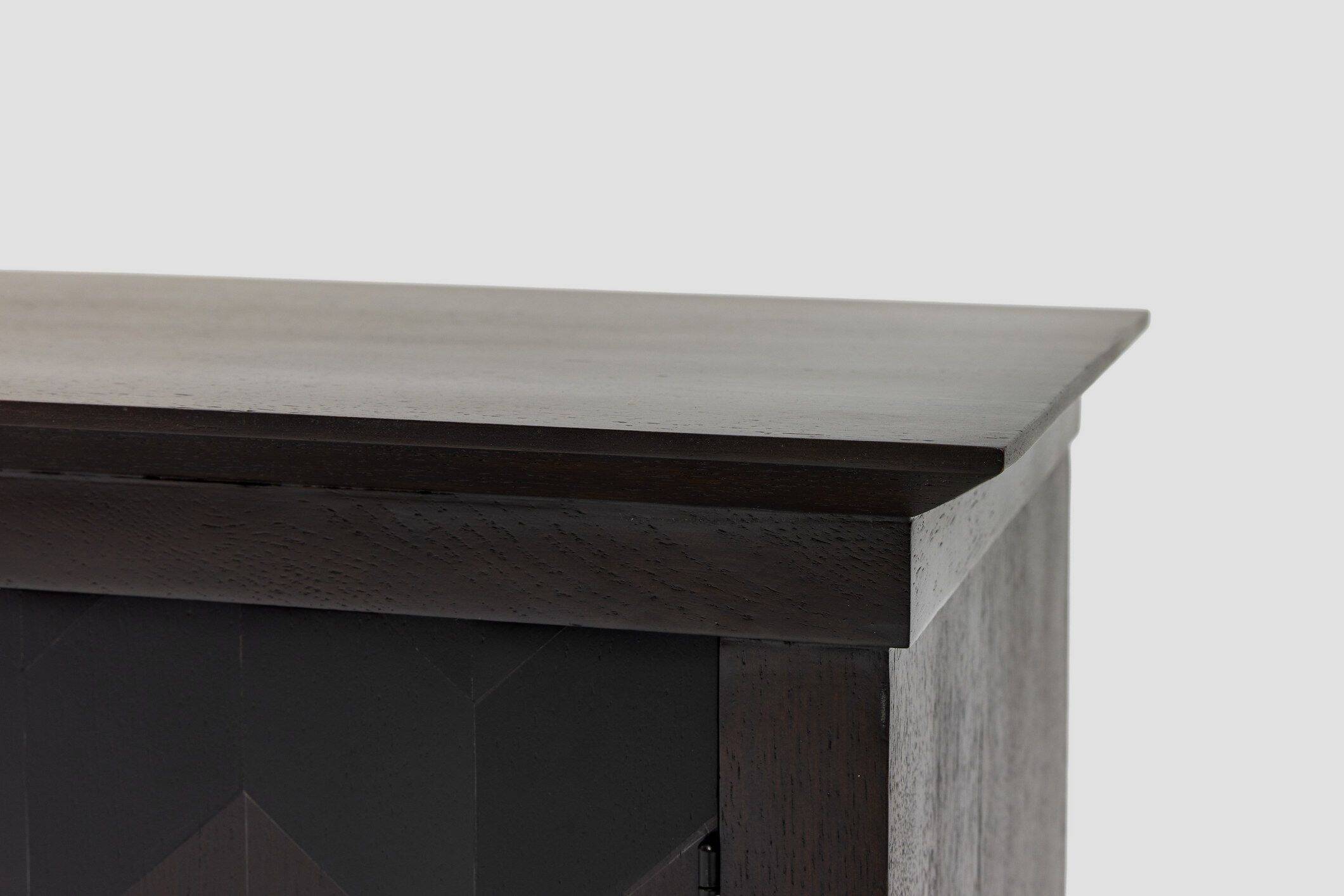 Brutalist Oak Craftsmanship Sideboard, 1960s/70s, Germany, Brass Accents