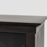 Brutalist Oak Craftsmanship Sideboard, 1960s/70s, Germany, Brass Accents