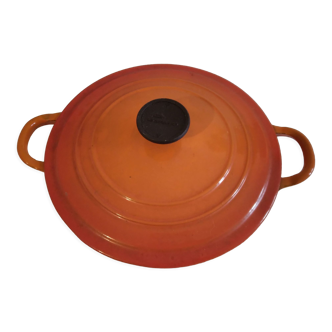 Cast iron casserole the vintage orange crucible