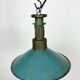 Industrial Green Enamel Factory Pendant Lamp with Cast Aluminium Top, 1960s