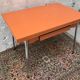 Table de cuisine vintage extensible année 70 en formica orange