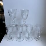 Set of 6 molded glass wine glasses, 20-30s