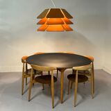 IMPRESSIVE DANISH MODEL 838 PENDANT LAMP BY P&P LJUS AB, 1970s
