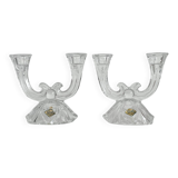 2 vintage Phonix crystal 2-arm candlestick candle holders