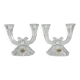 2 vintage Phonix crystal 2-arm candlestick candle holders