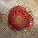 Very large vintage cornucopia vase in gradient red and amber glass - H 53.5 cm