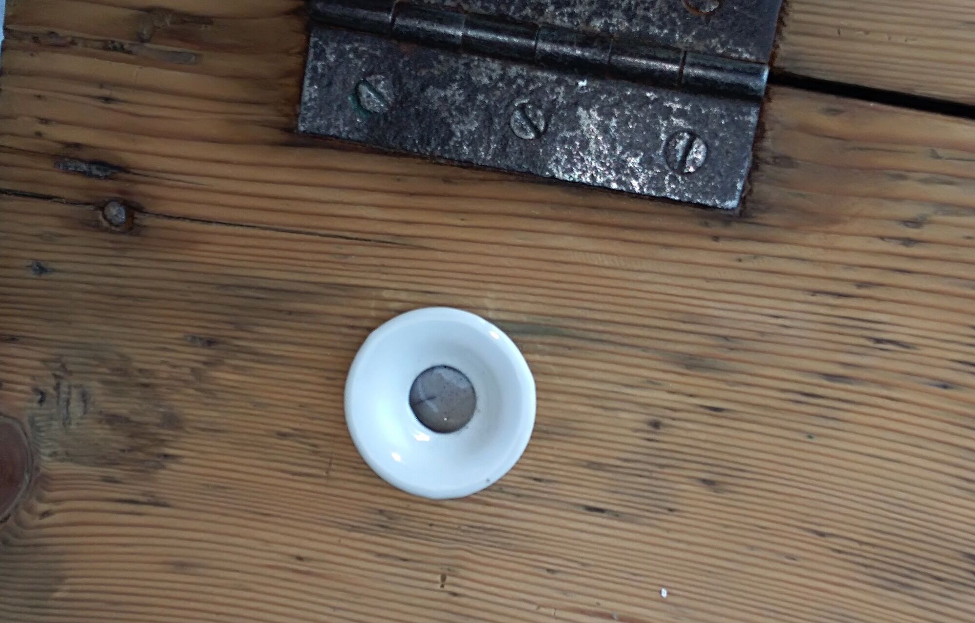 former schoolboy desk with felling and his porcelain inkwell