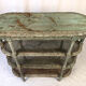 Louis XVI style console in grey/green lacquered wood