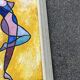 Tableau Vintage Modernist Cubist 84x65 cm – Signed Thallon