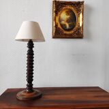 Vintage French lamp 1950/60 in turned wood