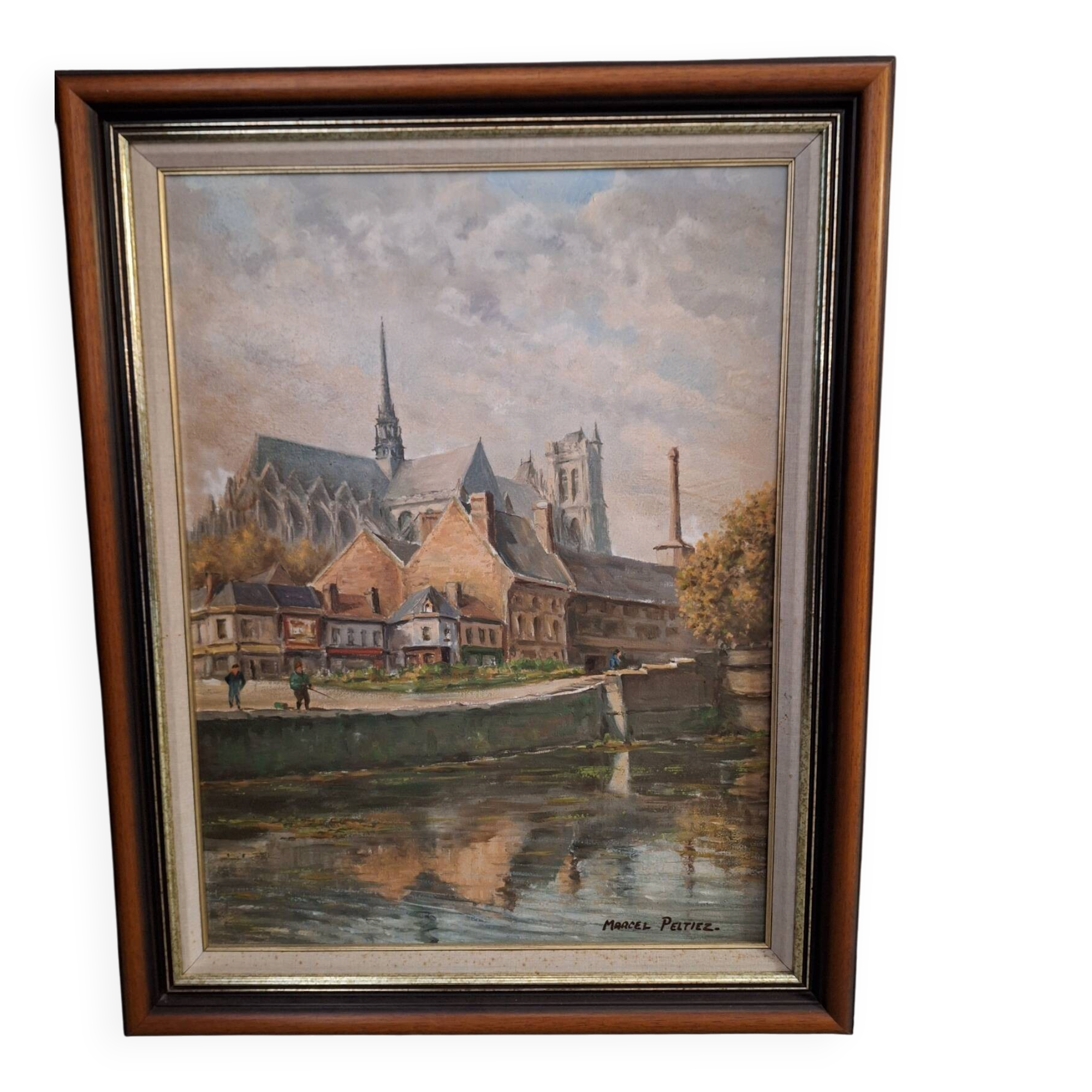 Huile sur toile, tableau Cathédrale d'Amiens