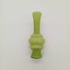 Green Ribbed Hooped Opaline Glass Vintage Space Age Vase 70s 80s Murano