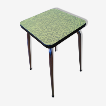 Tabouret formica jaune à fines zébrures