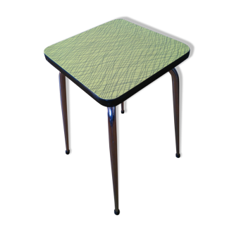 Yellow formica stool with fine zebras