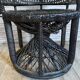 Emmanuelle armchair, peacock tail, rattan, wenge, vintage, 70s