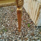 Table basse style louis xvi ancien bois doré avec plateau marbre