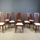 Set of 8 Italian high back dining chairs, 1980s