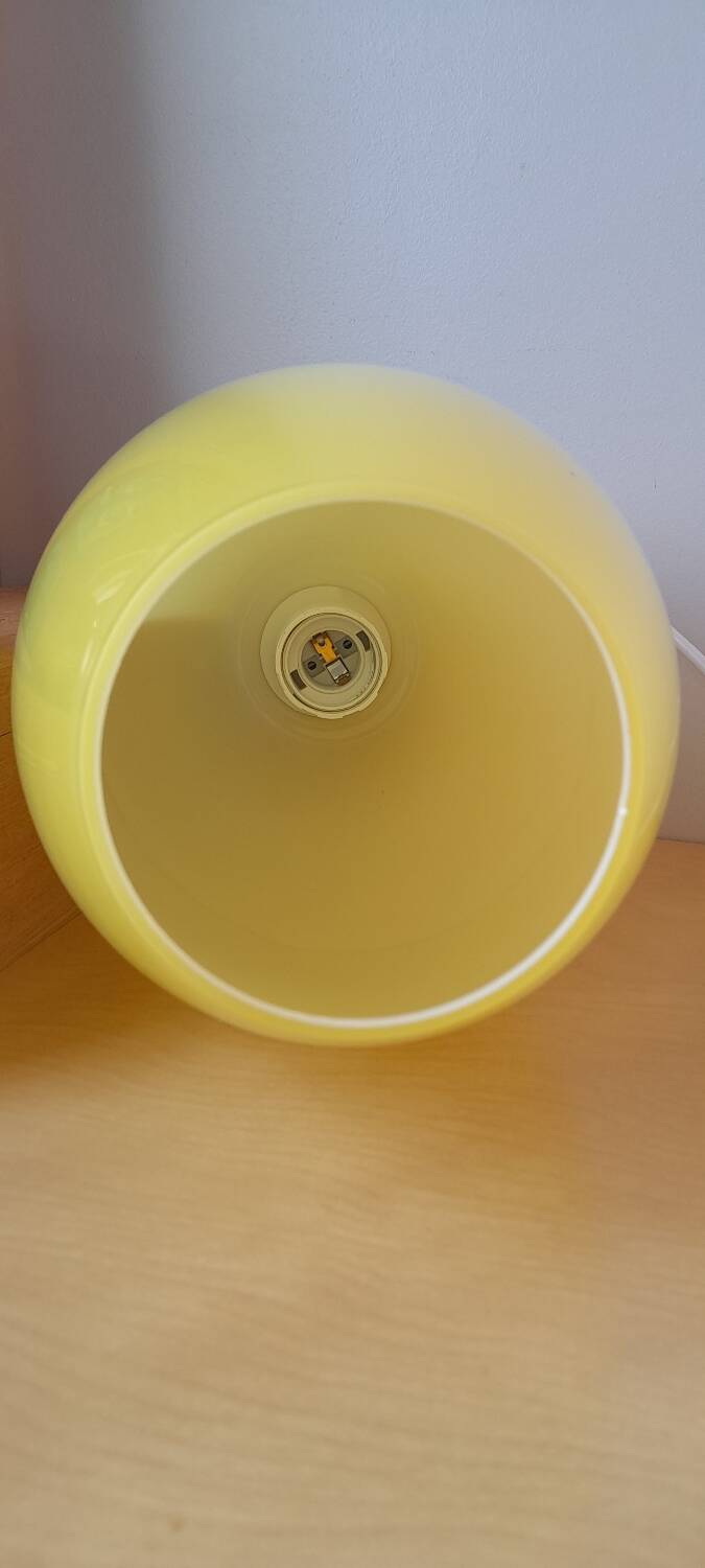 70s lemon yellow glass pendant light