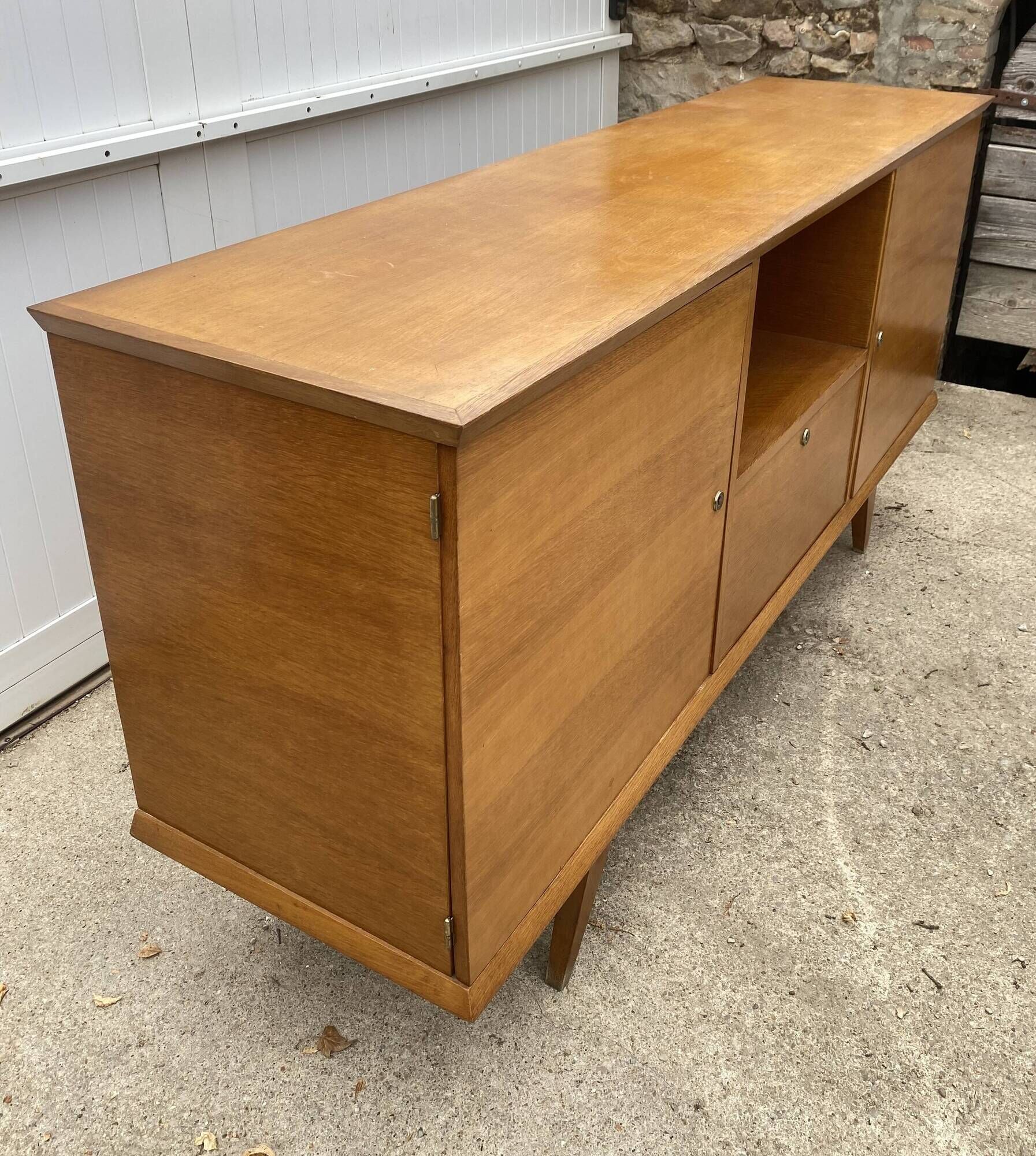 Sideboard very buffet type Scandinavian in raw pear wood 1950.