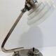 Modernist table lamp from the 30s and 40s in chrome-plated brass, molded glass lampshade