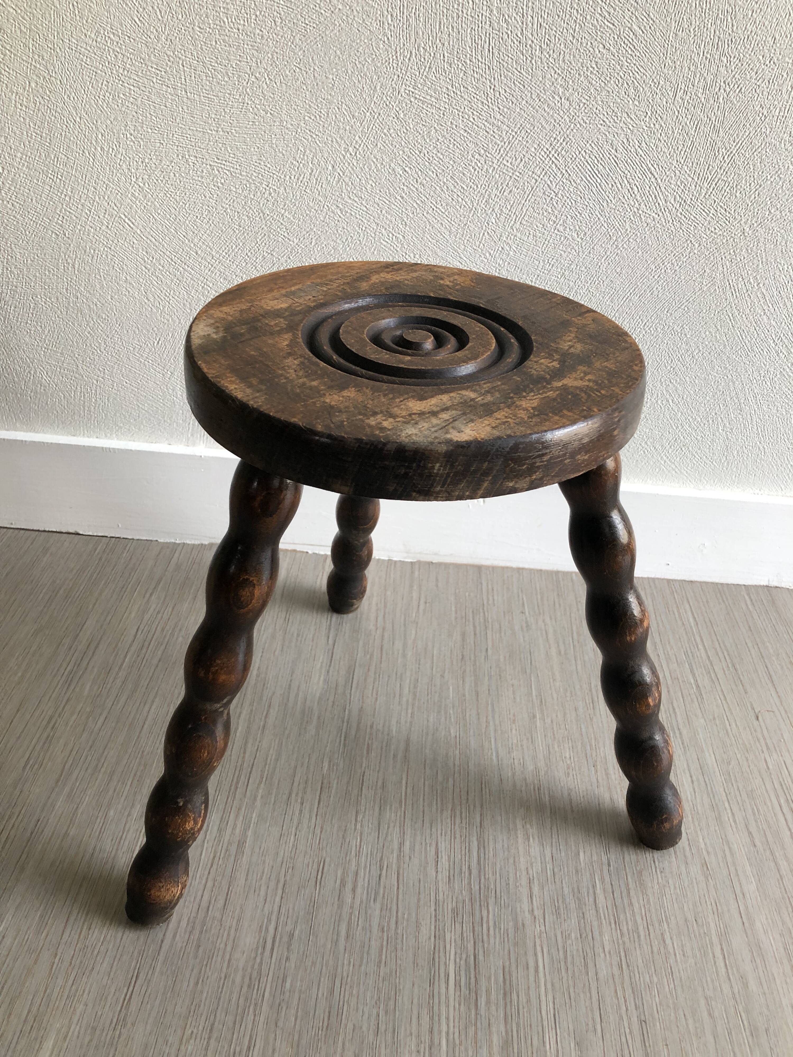 Wood tripod stool