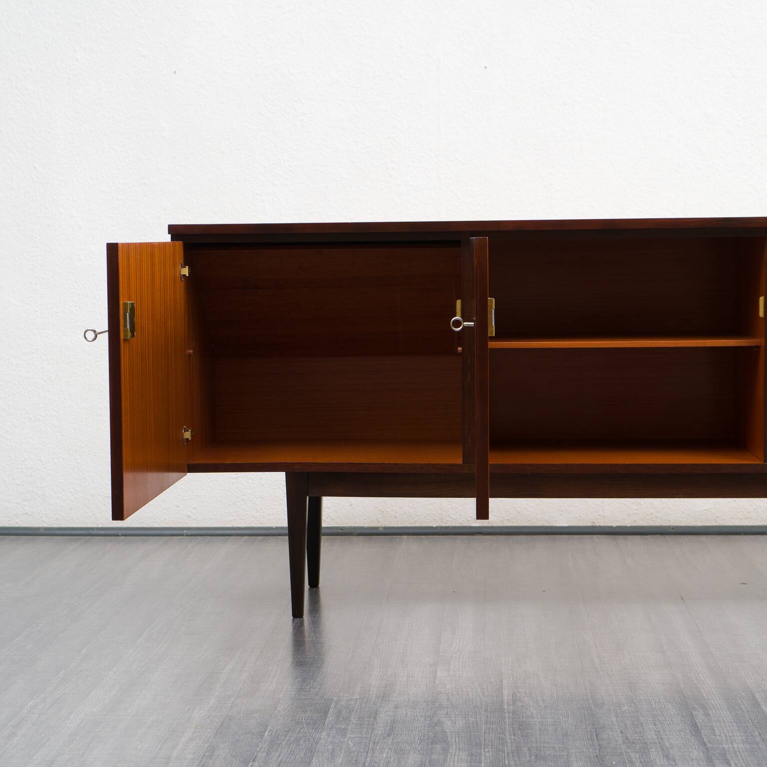 Vintage enfilade, dark walnut, restored, 220cm