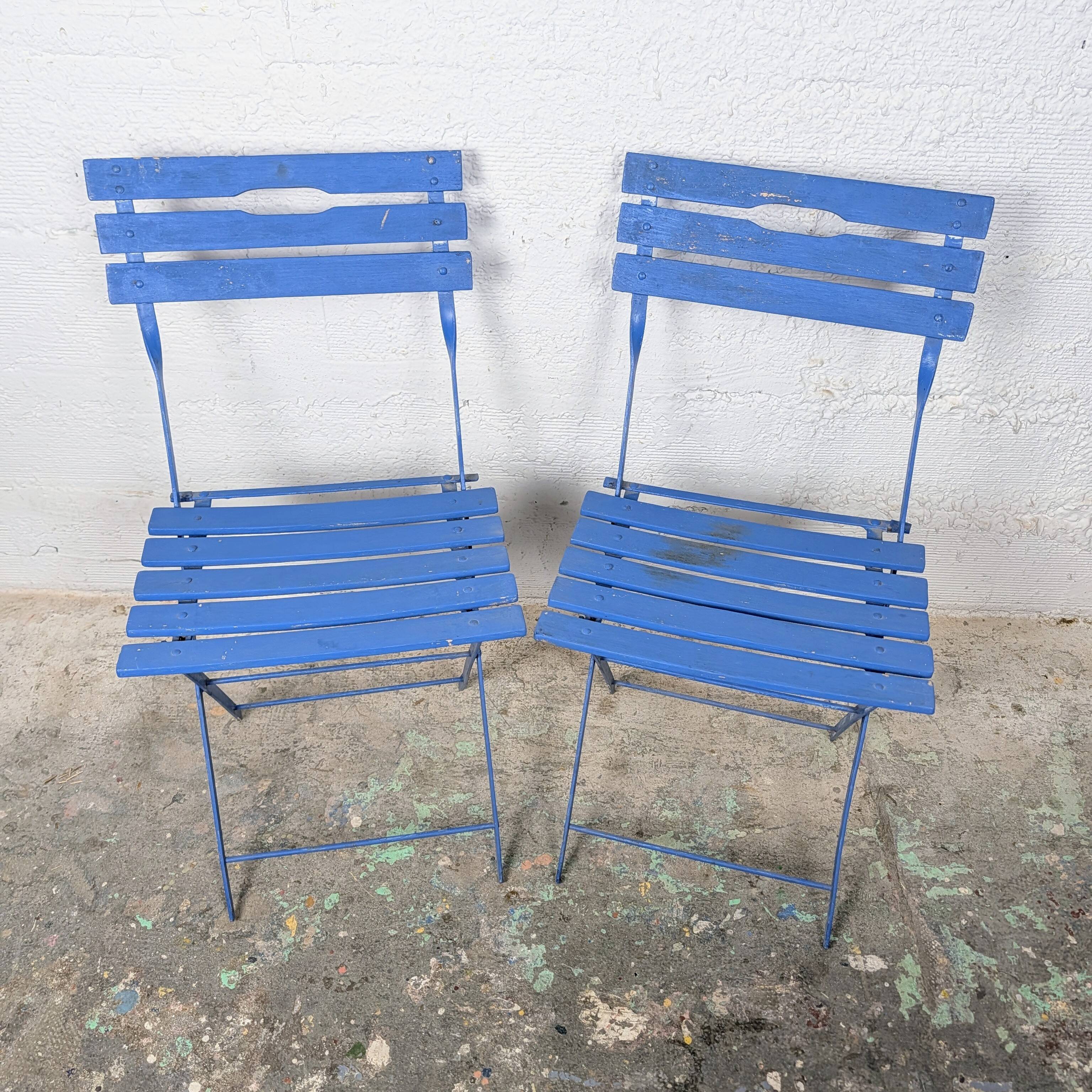 Pair of folding garden chairs