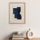 Abstract painting in midnight blue signed Eawy.