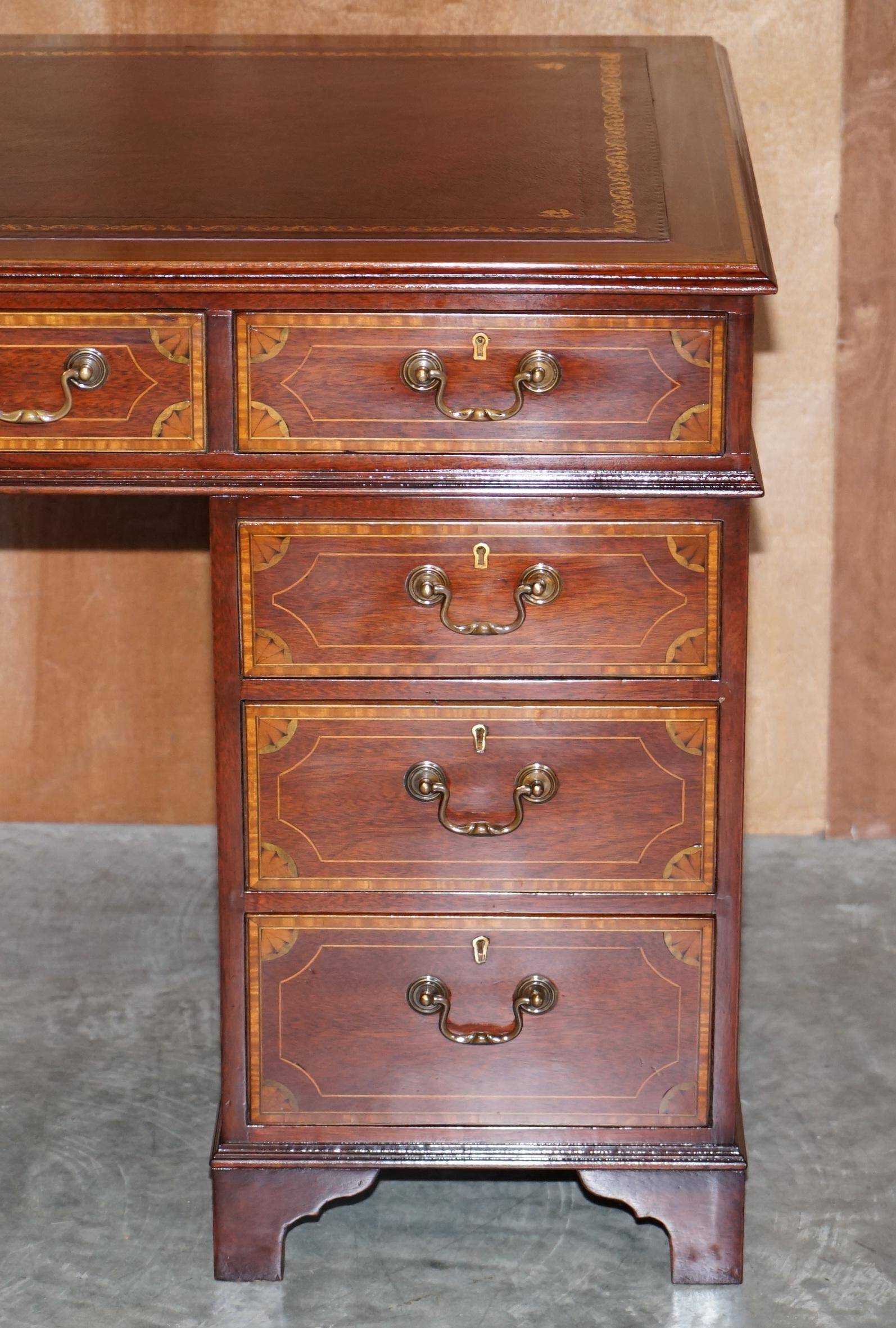 Sheraton desk restored Victorian leather