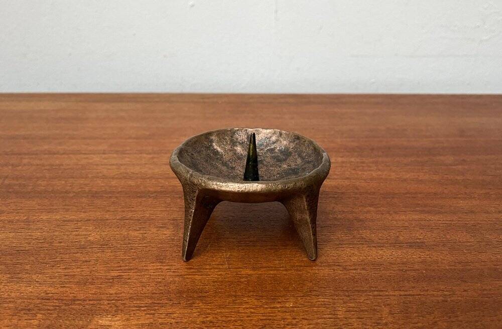 Brutalist Mid-Century Candle Holder in Bronze, 1960s