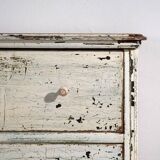 Large antique chest of drawers with white patina (circa 1920) #42