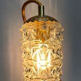 Vintage moulded glass tulip hanging lamp